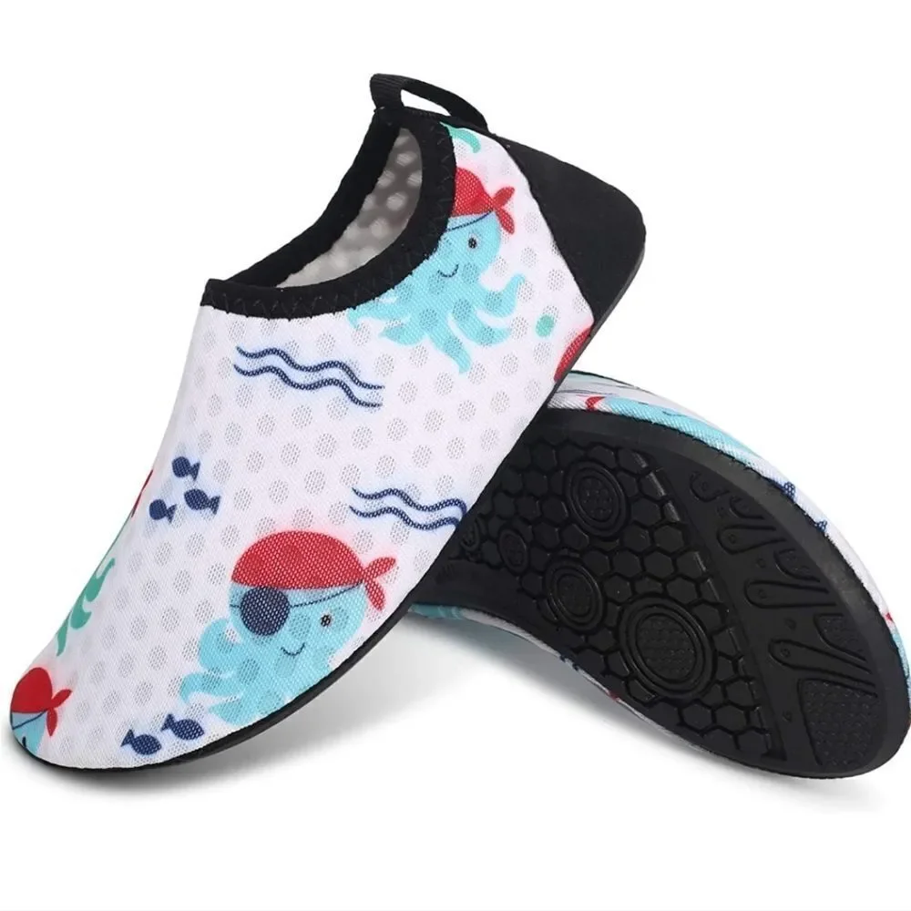 🏖 Summer Sand Swim Surf Aerobics Water Shoes for Kids Boys Girls White Octopus